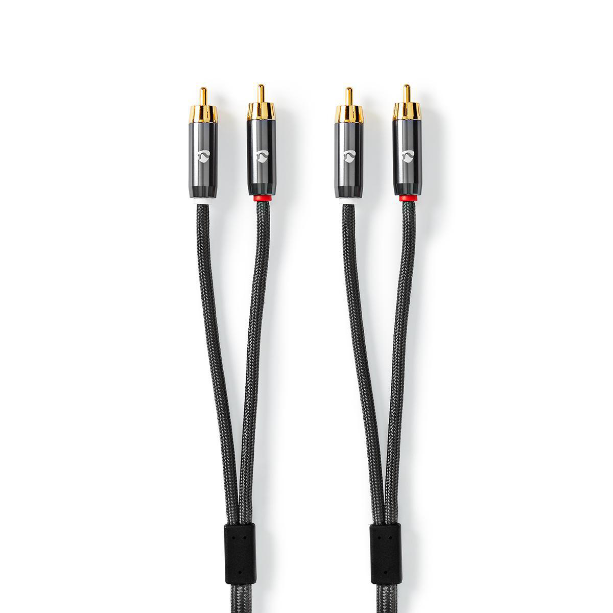 CAGB24200BK20, Nedis Audio Cable, Stereo, 2x RCA Plug - 2x RCA Plug, 2m