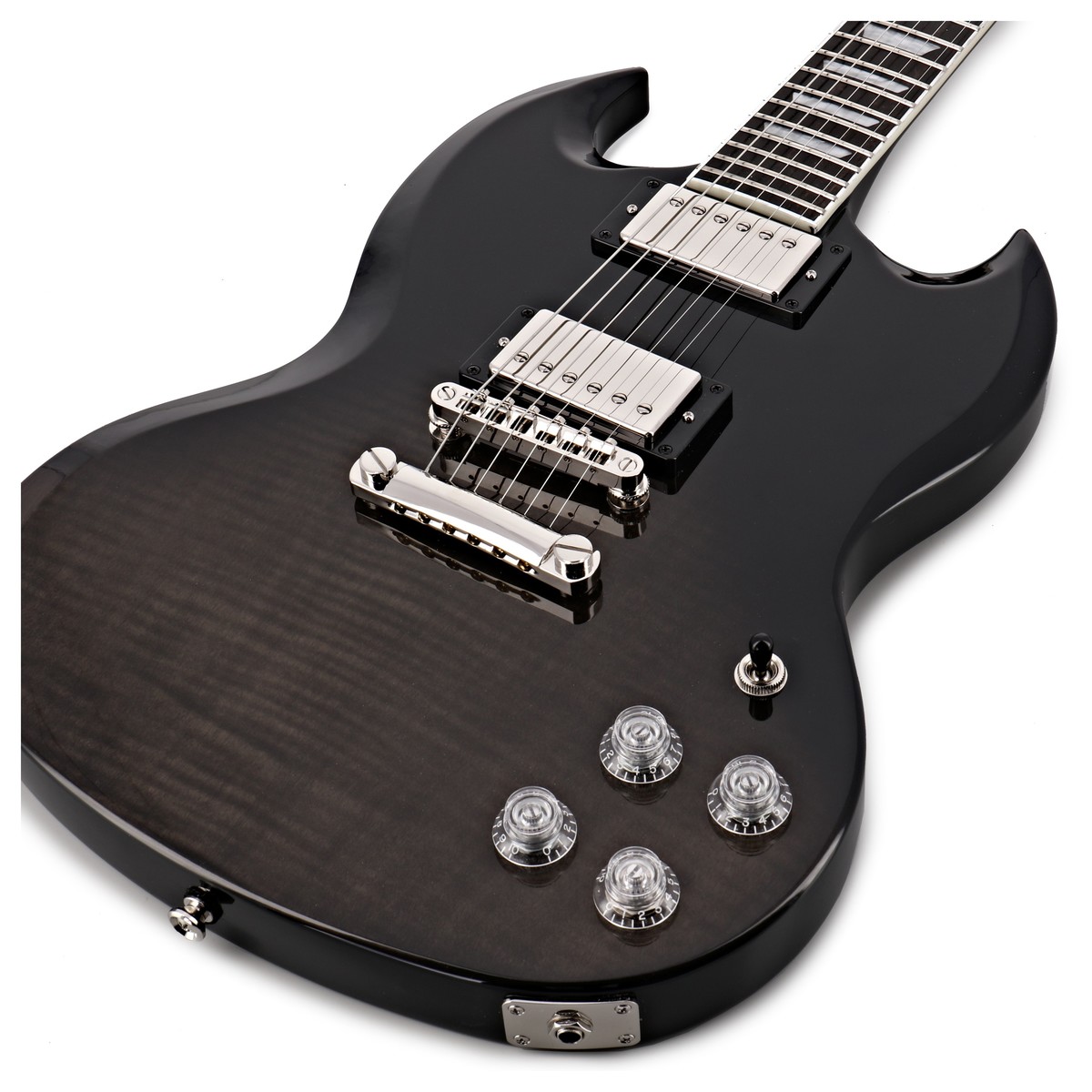 Epiphone SG Modern Figured TBF Trans Black Fade Sound1